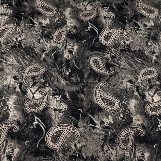 Fekete paisley mintás viszkóz anyag 100% viszkóz 0,5m