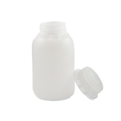Fľaša HDPE 250 ml s priehľadným uzáverom s plombou – odolná na chemikálie, ideálna pre laboratória a lekárne