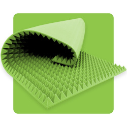 Akusztikus panel hab Piramis 200×100 cm 8 cm világoszöld