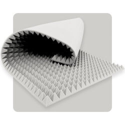 Akusztikus panel hab Pyramida 200×100 cm 8 cm világosszürke