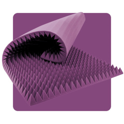 Akusztikus habpanel Piramis 200×100 cm 8 cm lila