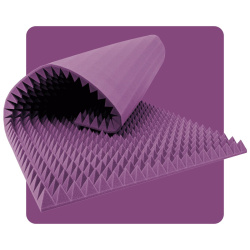 Akusztikus habpanel Piramis 200×100 cm 7 cm lila