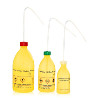 Nyomtatott fúvóka Etanol, 250 ml, sárga, keskeny száj – PE-LD, ADR