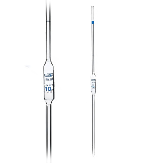 Egyszer használatos pipetta, 2 ml, A osztály, kék skála, tanúsítvánnyal – DIN ISO 648