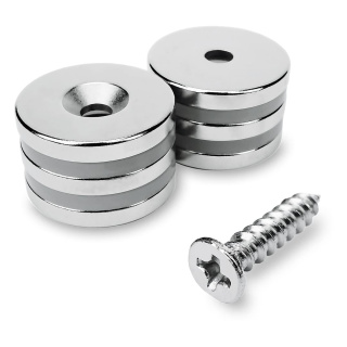 Neodýmový prstencový magnet s otvorom pre skrutku 20×3 mm – 6 ks
