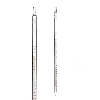Többlépcsős pipetta, 25 ml, B osztály, barna skála, "0" a tetején