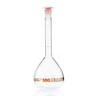 Mérőhenger üveg, 200 ml, B osztály, barna skála, csiszolt csatlakozás 14/23