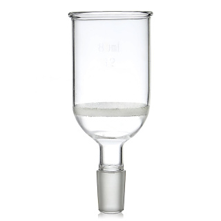 Hengeres szűrő tölcsér szinterezett lemezzel G2, 80 ml, csiszolt csatlakozás 19/26, perem nélkül