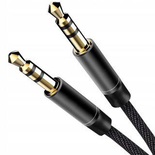 Audiokábel 3,5 mm-es nylon AUX mini jack 95 cm