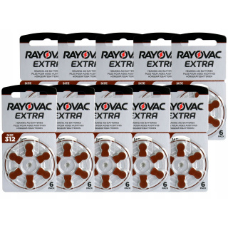 60 db Rayovac 312/PR41 típusú hallókészülék elem