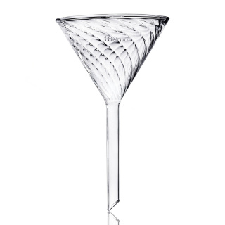 Laboratóriumi üveges tölcsér hornyokkal gyors szűréshez, átmérő 100 mm – BORO 3.3