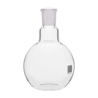 Banka guľatá plochodenná 50 ml, zabrúsenie NS 14/23, borosilikátové sklo BORO 3.3