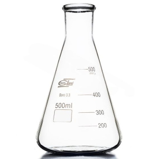 Erlenmeyer palack keskeny nyakkal 500 ml - BORO 3.3, ISO 1773