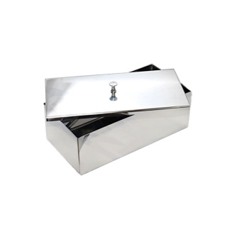 18-8 rozsdamentes acél kotyogó fedéllel, 200×100×50 mm – laboratóriumi