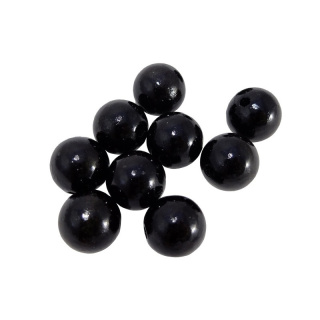 Fa gyöngyök 10 db 20 mm fekete lakkozott