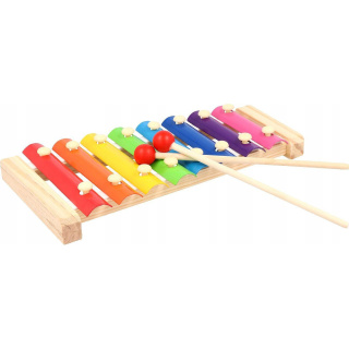 Fából készült cimbalom gyerekeknek, 8 tónusú, kalapáccsal színezett
