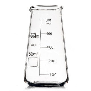Alacsony Philips típusú főzőpohár kiöntővel, 125 ml, bórszilikát üveg (BORO 3.3), ISO 3819, DIN 12331