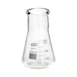 Erlenmeyerova banka 200 ml, kužeľová, široké hrdlo, borosilikátové sklo BORO 3.3