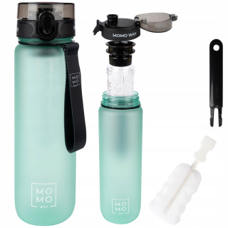 Sport vizes palack füllel MomoWay világos türkiz 1000ml
