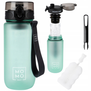 Sport vizes palack füllel MomoWay világos türkiz 600ml