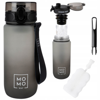 Sportvizes palack füllel MomoWay szürke 600ml