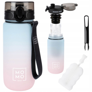 Sport vizes palack füllel rózsaszín és kék ombré ION8 0,6 l