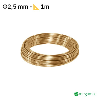 Sárgaréz drót Φ2,5 mm 1m