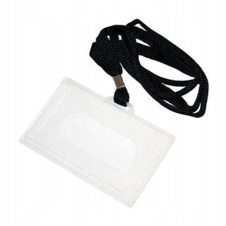 Borító műanyag kártyákhoz, névjegykártyákhoz, névtáblákhoz zsinóron 9x6cm