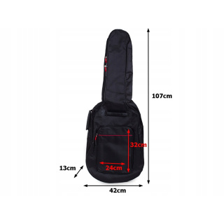 Gitártok poliészter 107x42x13cm fekete