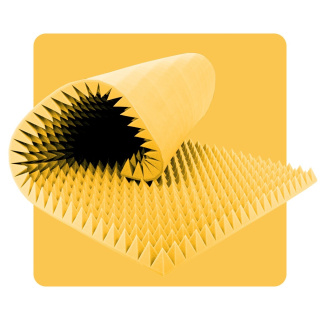 Akusztikus panel hab Pyramida 200×100 cm 6 cm sárga