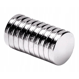 Erős neodímium mágnes hengeres 10x1mm 10db