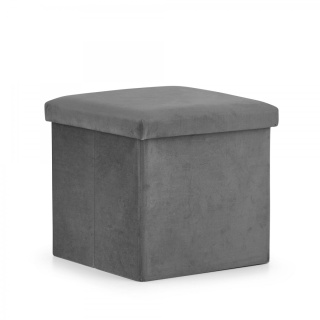 Összecsukható ülés tárolóhellyel L 36x38x38cm szürke bársony