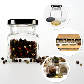 120 ml-es 7 cm-es üvegedény fedővel