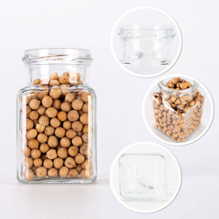 150 ml-es 9 cm-es üvegedény fedővel