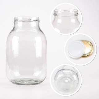 3000 ml-es 24 cm-es üvegedény fedővel