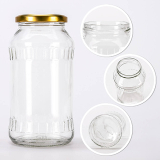 720 ml-es 16 cm-es üvegedény fedővel