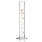 Mérőhenger üveg, 500 ml, A osztály, barna skála, üveg alap, tanúsítvánnyal