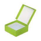 Kartónová krabička na skúmavky 100 miest, výška 54 mm, zelená - ID-Color™ CryoKING