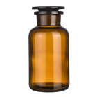 Sklenená fľaša s korkom 250 ml, široké hrdlo, oranžové sklo