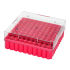 Fagyasztó doboz 100 hellyel, 1,5–2,0 ml, rózsaszín – PC, -190-től +121 °C-ig, autoklávozható