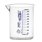 Laboratórna kadička PP 100 ml, modrá stupnica, s výlevkou