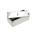 18-8 rozsdamentes acél kotyogó fedéllel, 200×100×50 mm – laboratóriumi