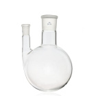 Duplacsőrös lombik gömbölyű aljjal, egyenes nyakkal, 100 ml, csiszolások 29/32 és 14/23, boroszilikát üveg (BORO 3.3)