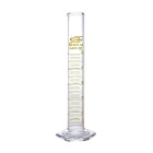 Mérőhenger üveg, 50 ml, B osztály, barna skála, üveg hatszögletű alap