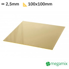 Sárgaréz lap 100x100x2,5mm