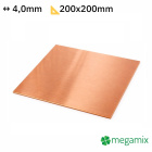 Rézlemez 200x200x4,0 mm