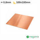 Rézlemez 100x100x0,8 mm