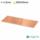 Rézlemez 200x50x1,5 mm
