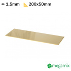 Sárgaréz lap 200x50x1,5mm