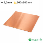 Rézlemez 300x300x5,0 mm